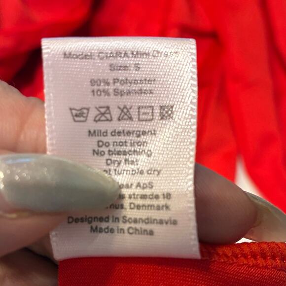 NWT OW Collection Red Long Sleeve Exposed Seam Mini Dress Sz Small MSRP $220 - Picture 9 of 13